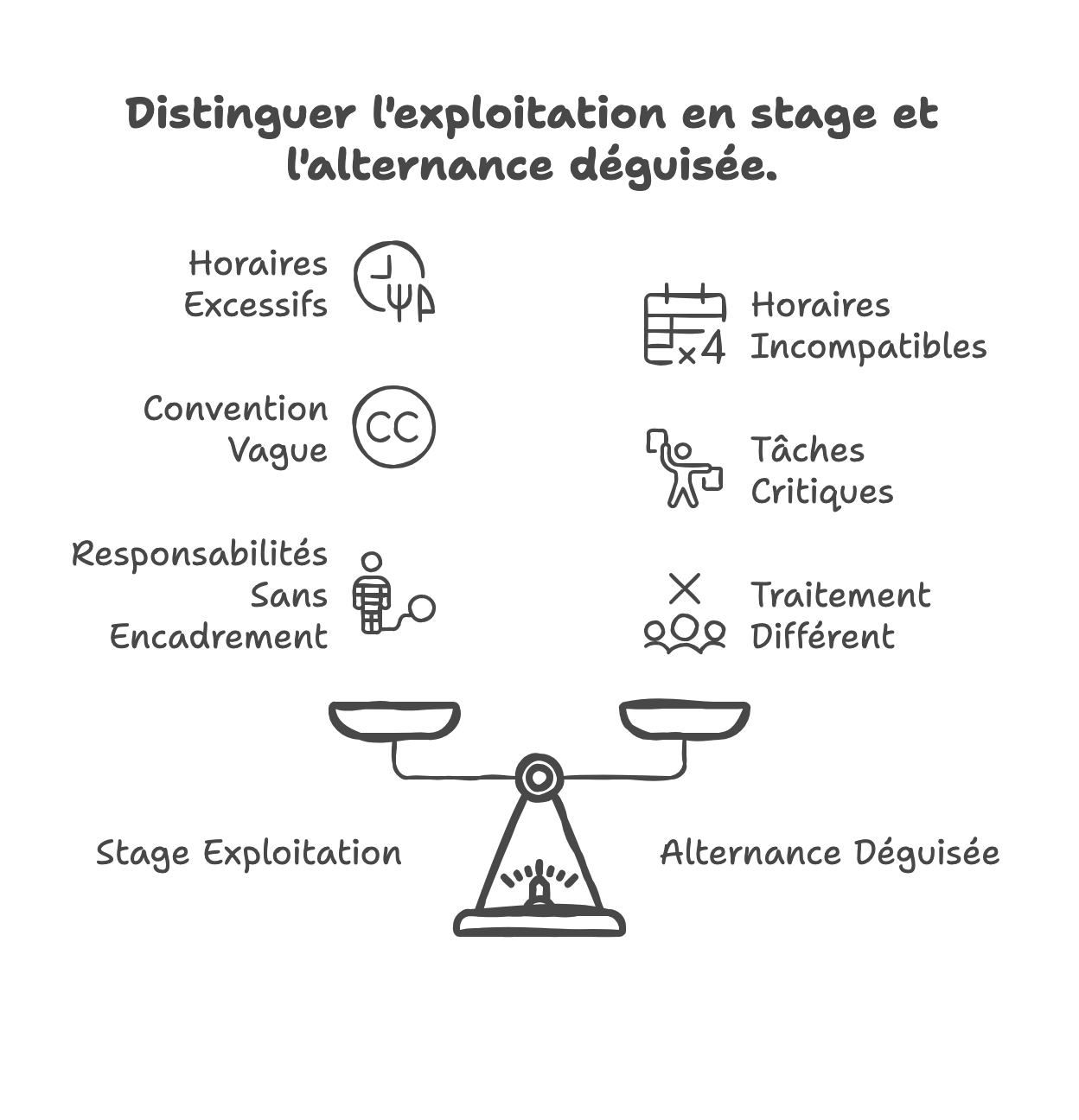 Distinguer l'exploitation en stage et l'alternance déguisée. Distinguer l'exploitation en stage et l'alternance déguisée.